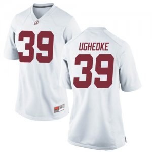 Women's Alabama Crimson Tide #39 Loren Ugheoke White Game NCAA College Football Jersey 2403NYAD8